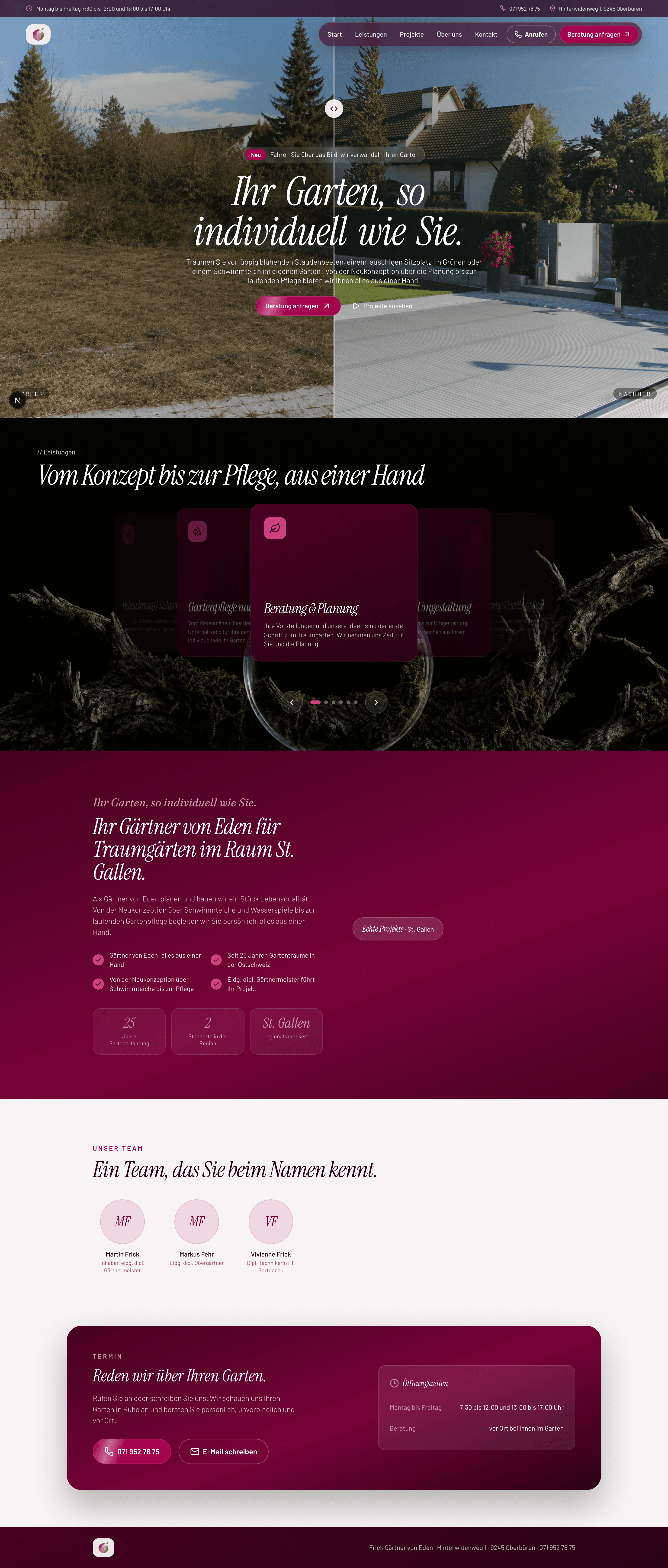 Entwurf der neuen Startseite
